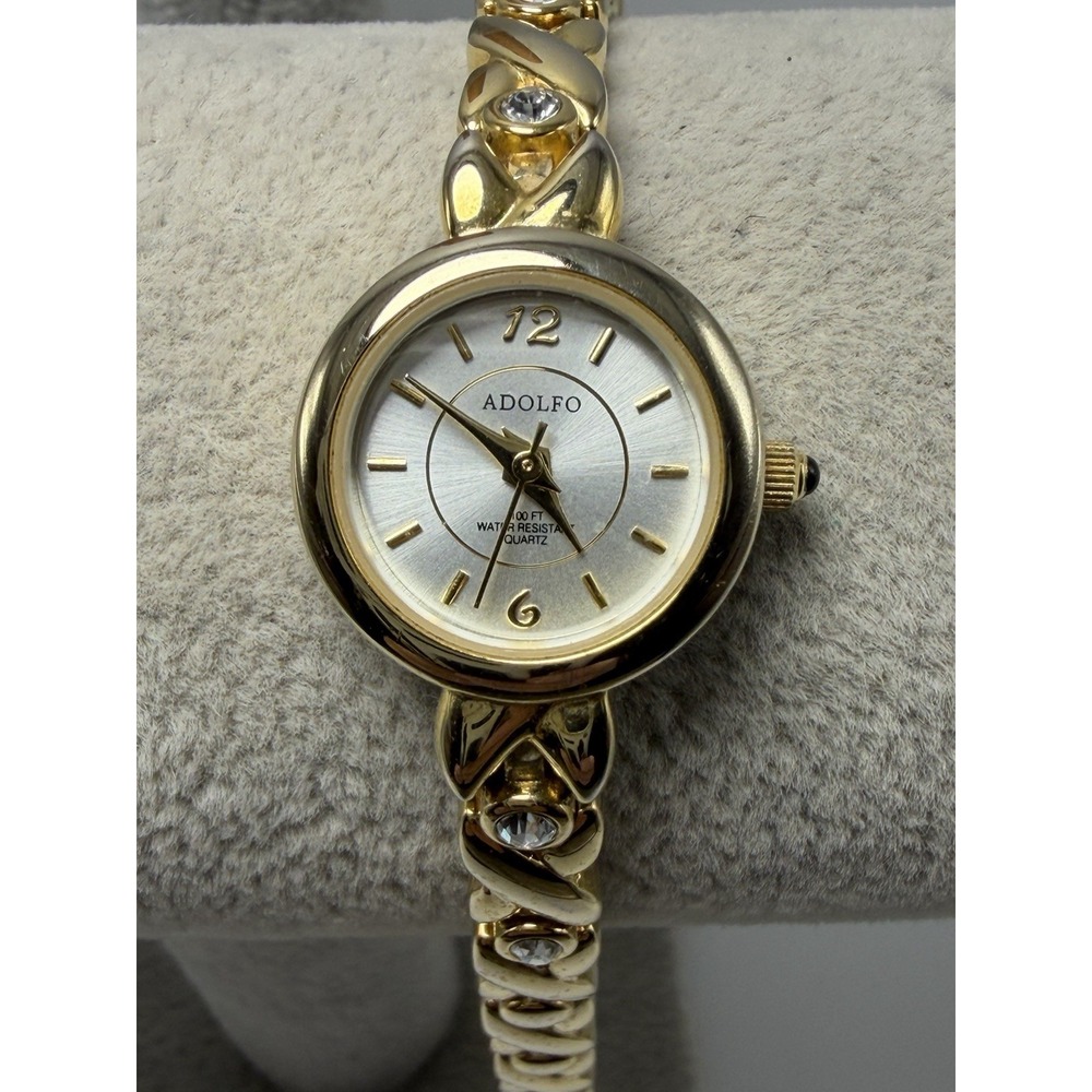 Adolfo AF2188 New Battery 19MM 6.5" Vintage‎ Gold Tone